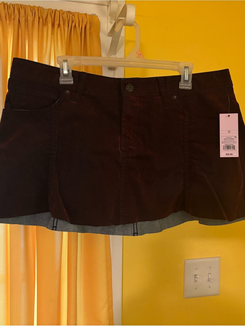 wild fable bourbon, burgundy, velvet, Corduroy Mini Skirt